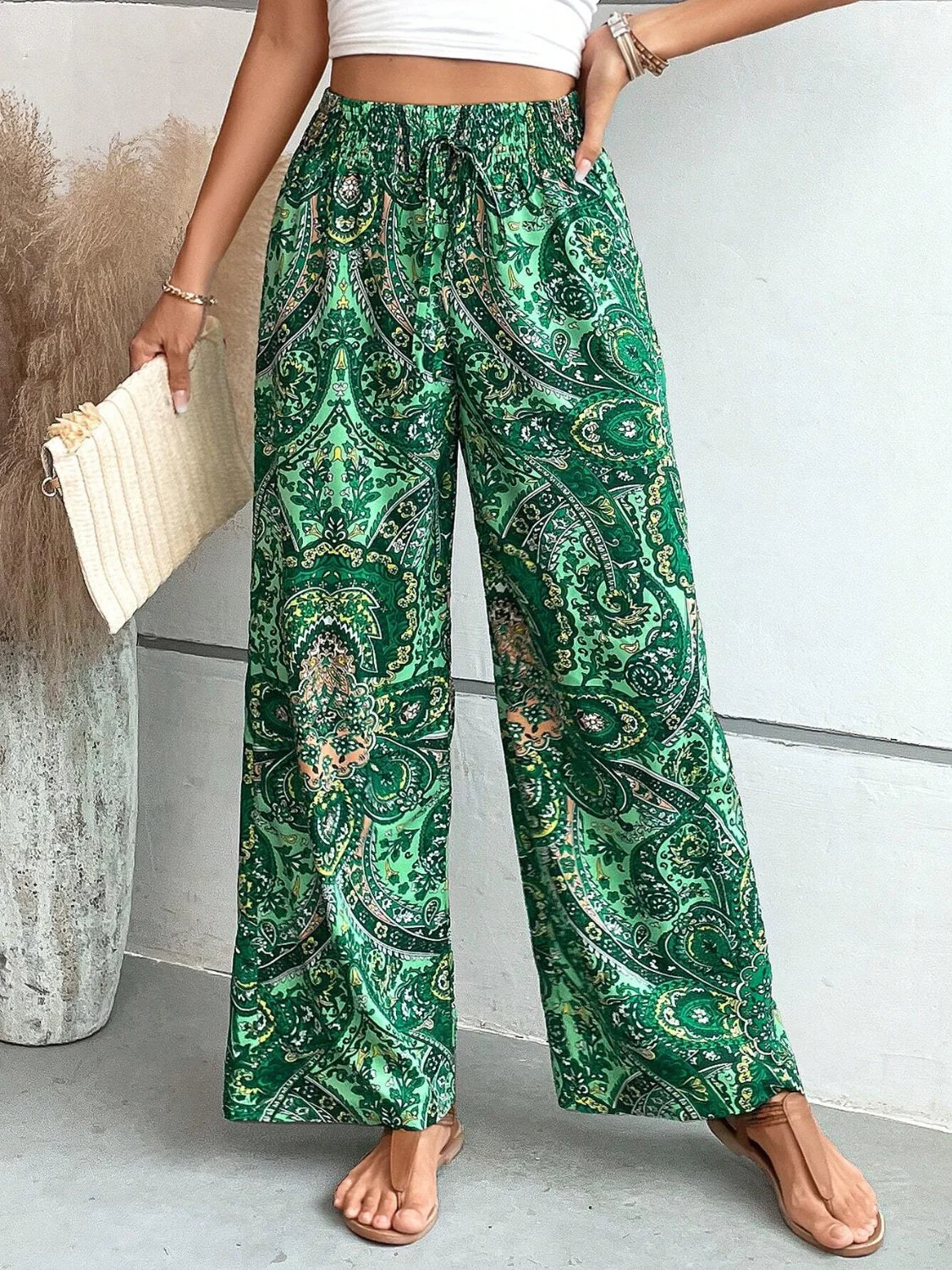 Pantalones Mujer Estampados Amplios Elegantes