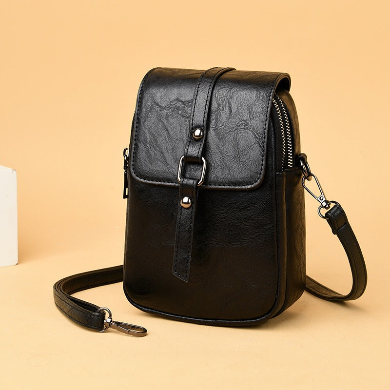 Bolso bandolera mujer cuero sintético compacto