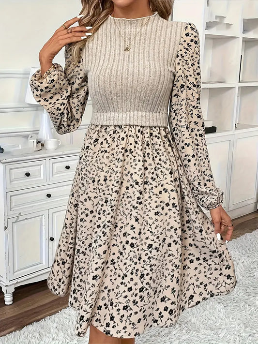 Vestido de Punto Floral Elegante Mujer - Vestiria