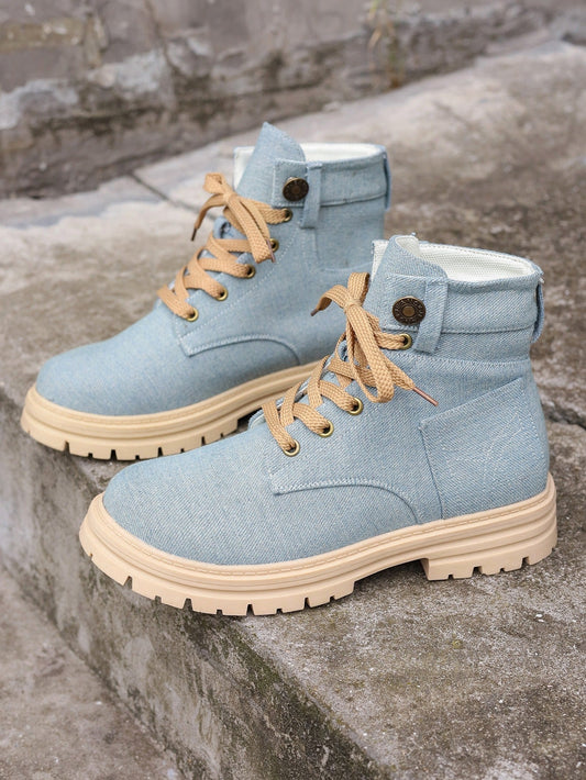 Botas Mujer Deportivas Lona Urbana Estilo Casual - Vestiria