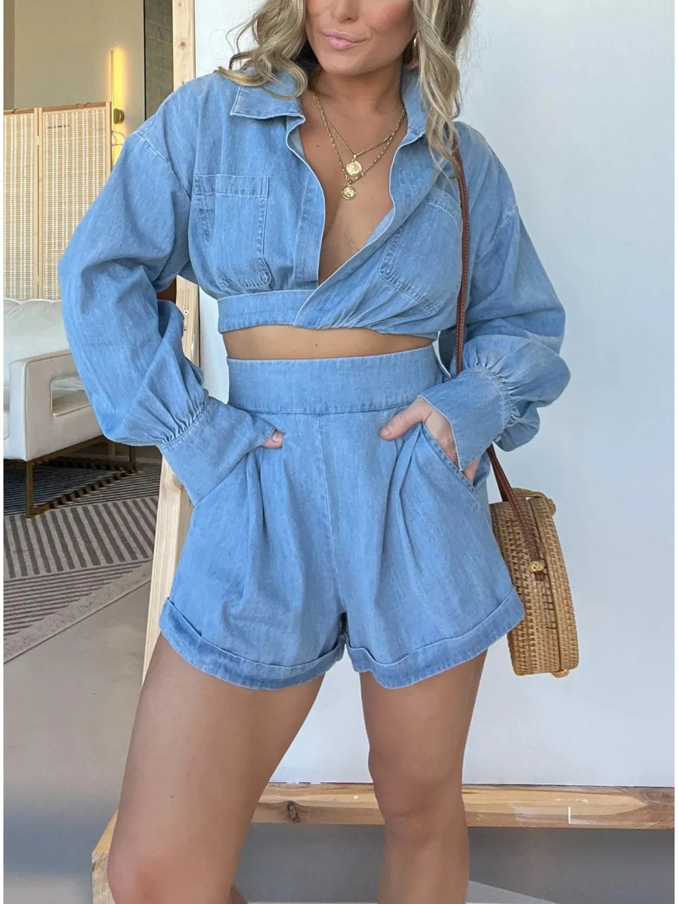 Conjunto de camiseta y pantalón corto de moda