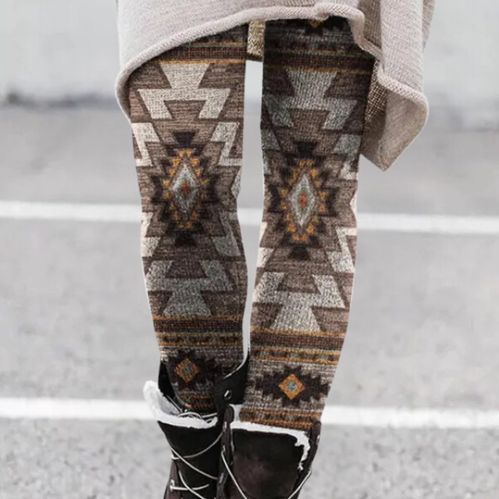 Pantalones deportivos elásticos con estampado femenino