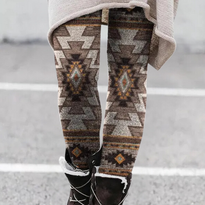 Pantalones deportivos elásticos con estampado femenino