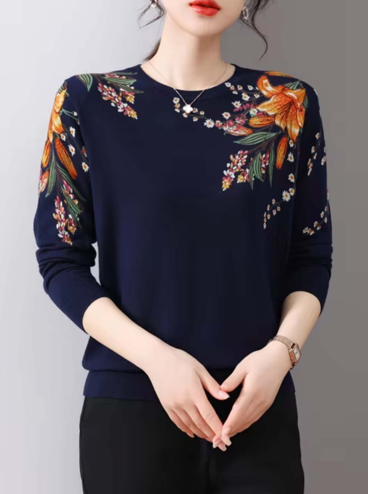 Jersey Florales Suave Mujer - Vestiria