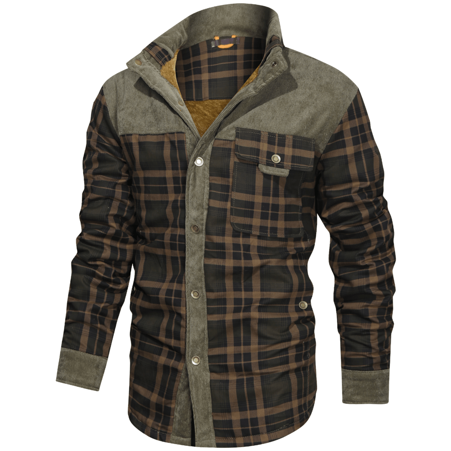 Chaqueta de franela a cuadros resistente para hombre
