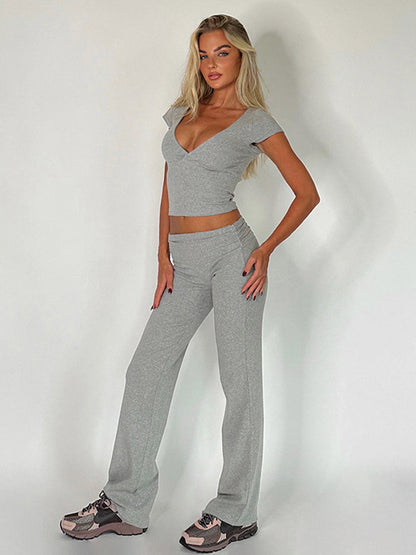 Pantalones Conjunto Deportivo Cuello Pico - Vestiria