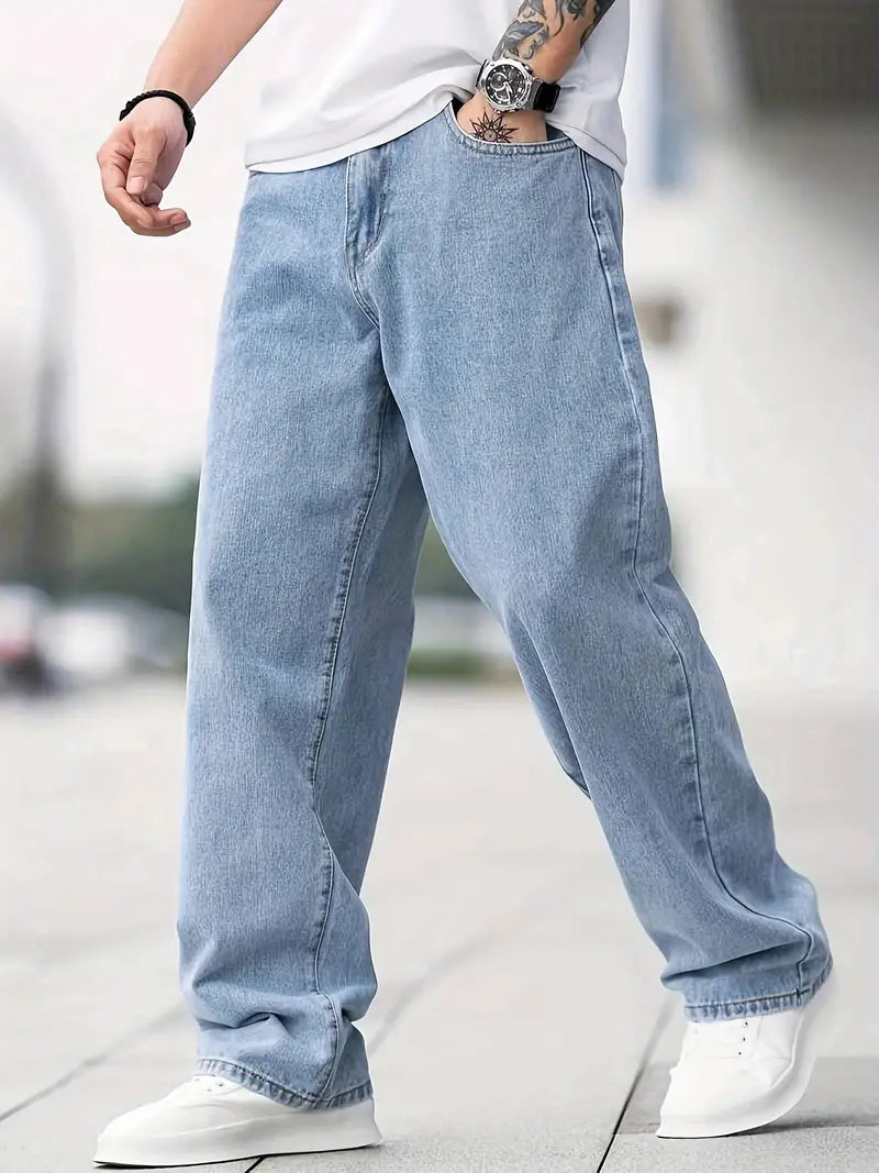Pantalón Vaquero Amplio Hombre Moda Urbana - Vestiria