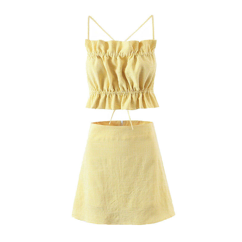 Vestido Corto Amarillo Verano Mujer - Vestiria