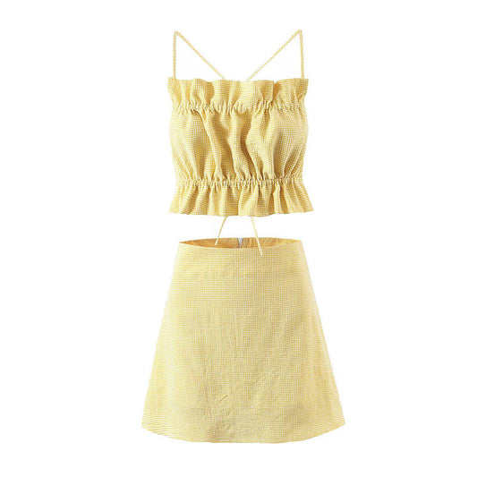 Vestido Corto Amarillo Verano Mujer - Vestiria