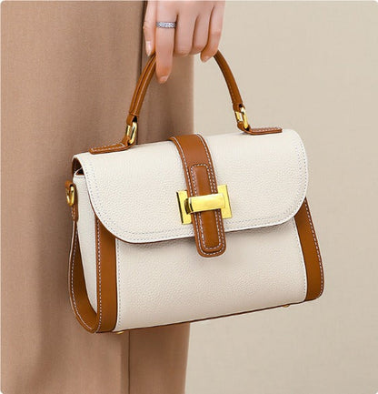 Bolso Mujer Piel Elegante Cierre Metálico