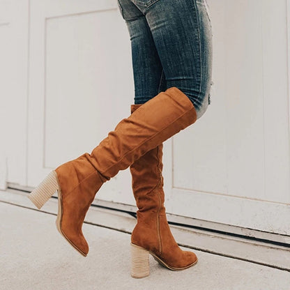 Botas Mujer Altas Tacón Grueso Elegantes