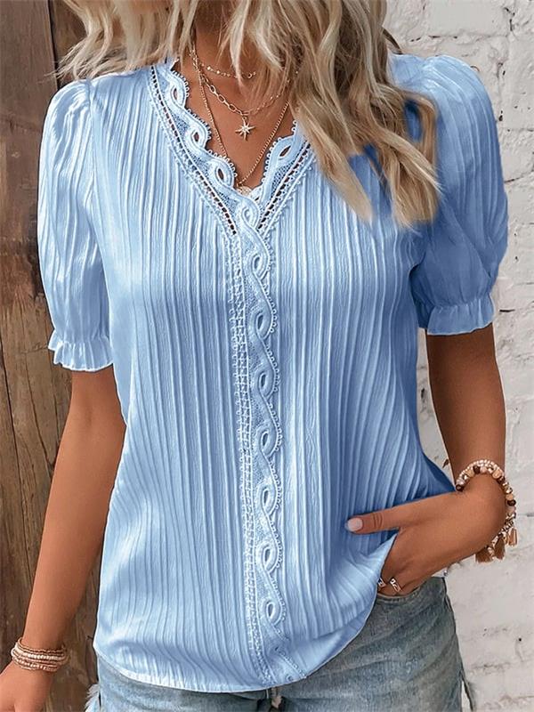 Blusa Mujer con Encaje y Volantes