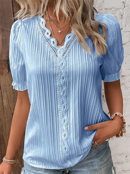Blusa Mujer con Encaje y Volantes