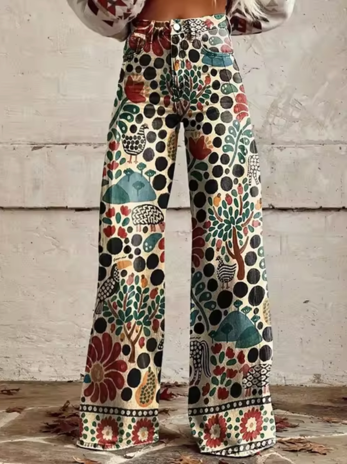 Pantalones Cónfort Anchos Vintage