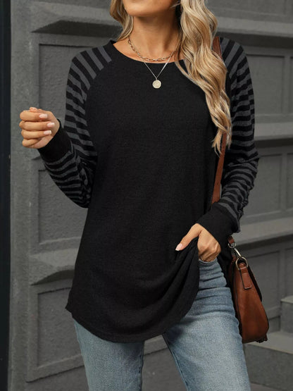 Sudadera Casual Cuello Redondo Diseño Rayas - Vestiria