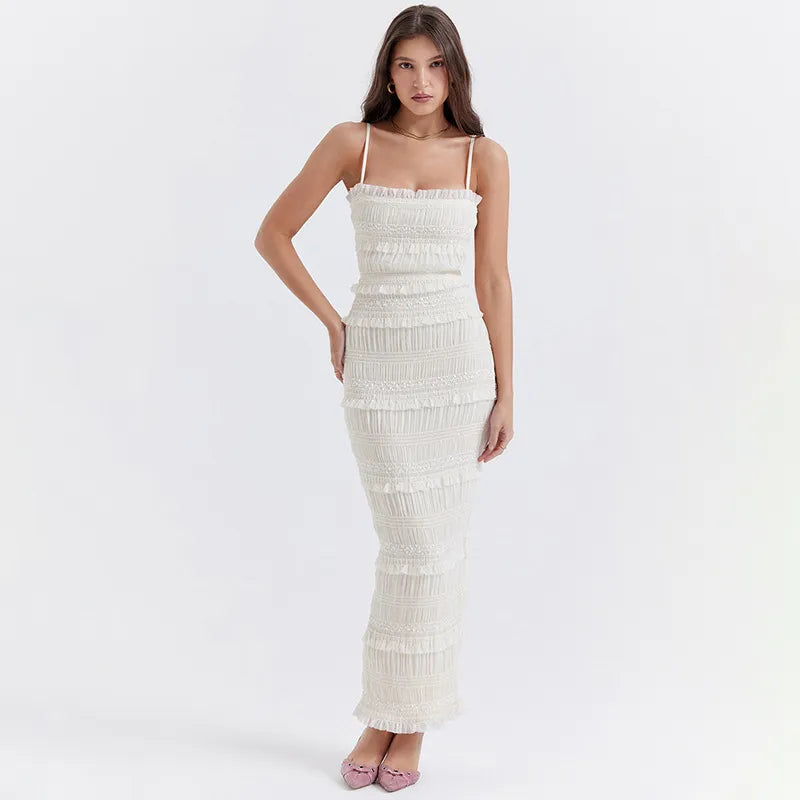 Vestido sin mangas con encaje femenino - Vestiria