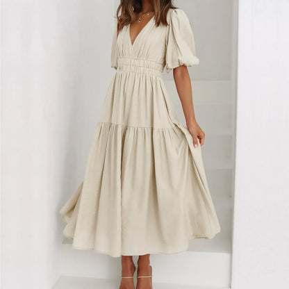 Vestido Elegante Escote V Mujer