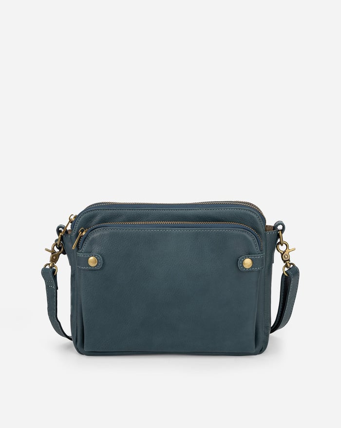 Bolsa de mano de cuero auténtico
