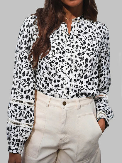 Blusa Floral Mujer Elegante Manga Larga