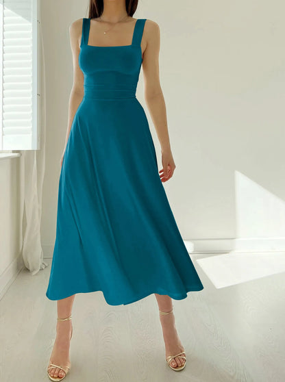 Vestido de Tirantes Anchos Feminino