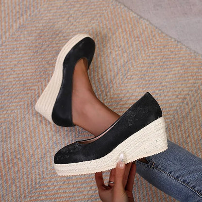 Sandalias de plataforma mujer estilo alpargata natural