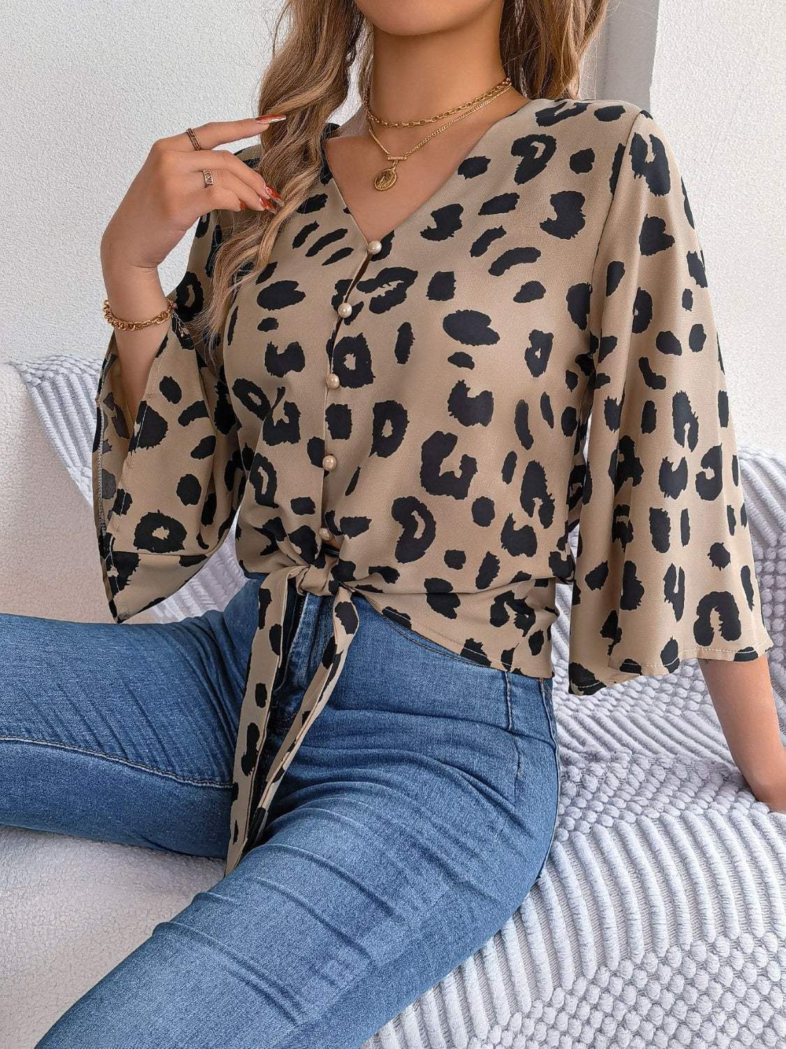 Blusa holgada estampada animal print - Vestiria