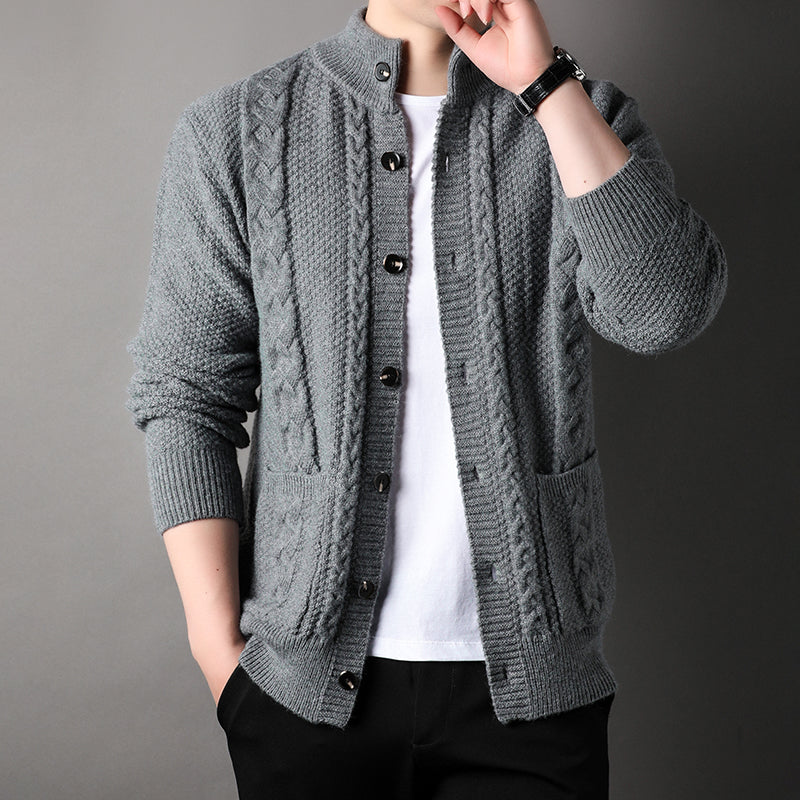 Jersey de Hombre Plaid Puntos Lana Cálida