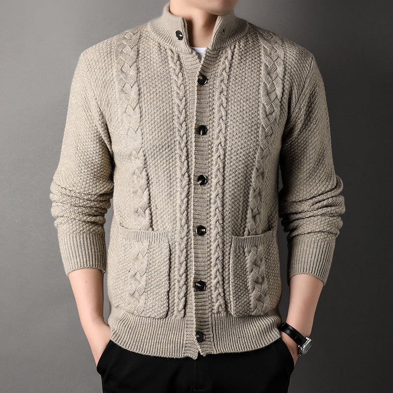 Jersey de Hombre Plaid Puntos Lana Cálida