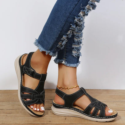 Sandalias Cuña Mujer Diseño Cruzado Cómodo
