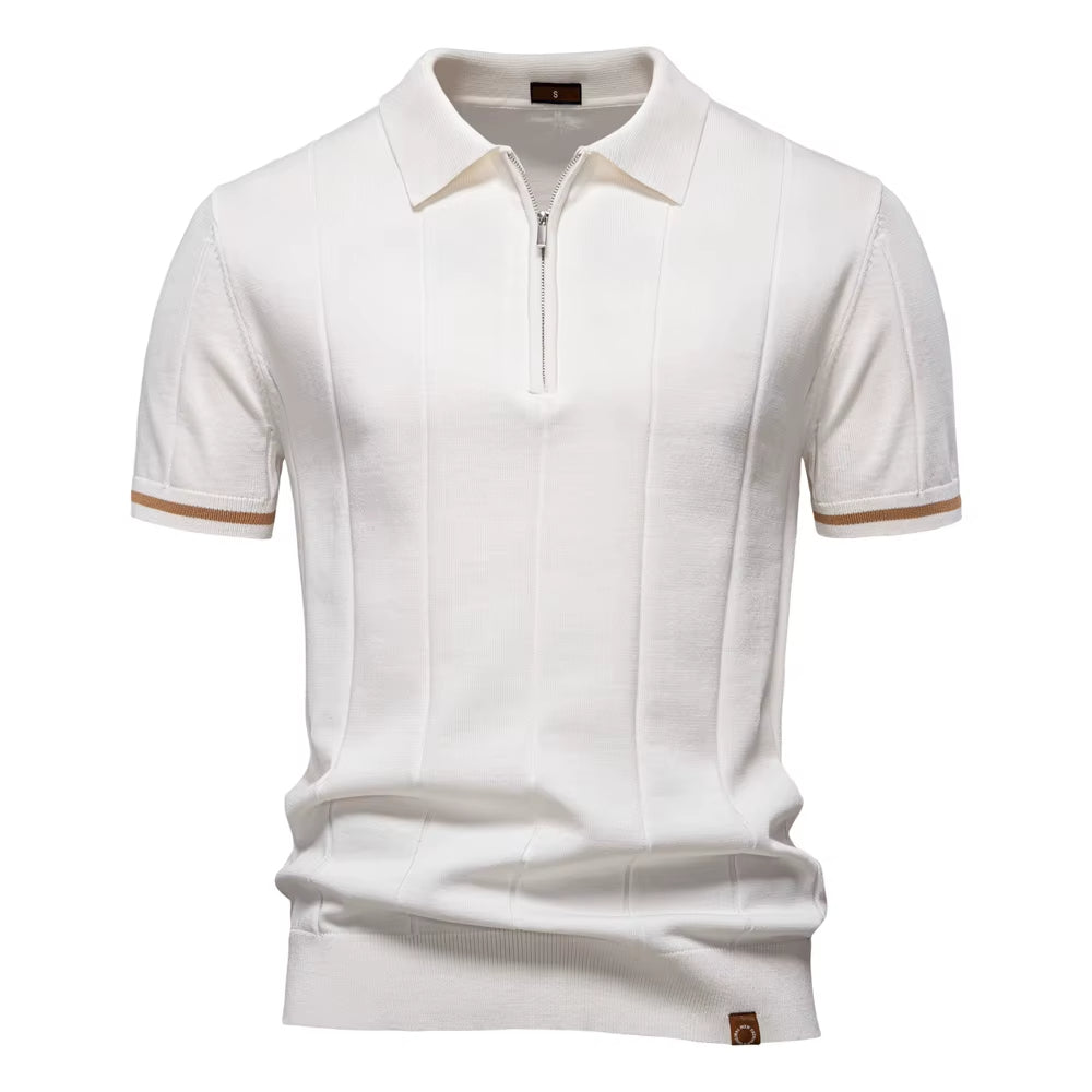 Polo deportivo hombre manga corta con cremallera - Vestiria
