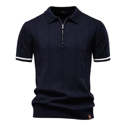 Polo deportivo hombre manga corta con cremallera