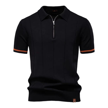 Polo deportivo hombre manga corta con cremallera
