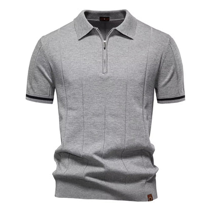 Polo deportivo hombre manga corta con cremallera