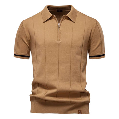 Polo deportivo hombre manga corta con cremallera