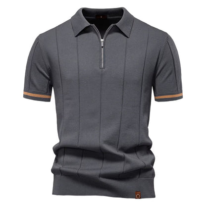 Polo deportivo hombre manga corta con cremallera