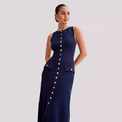 Vestido Elegante Mujer Sin Mangas