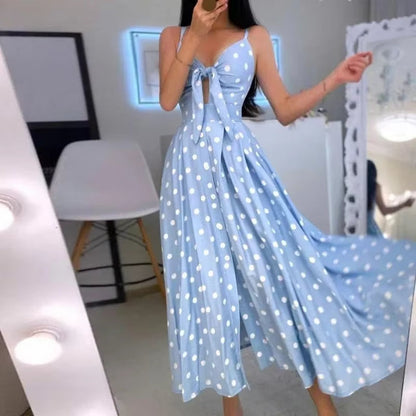 Vestido Mujer Largo Floral Elegante con Lazo - Vestiria