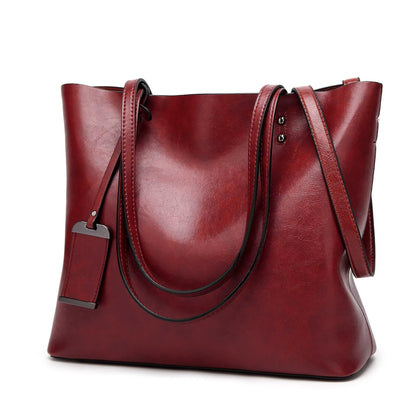 Bolso Mujer Cuero Clásico Granate
