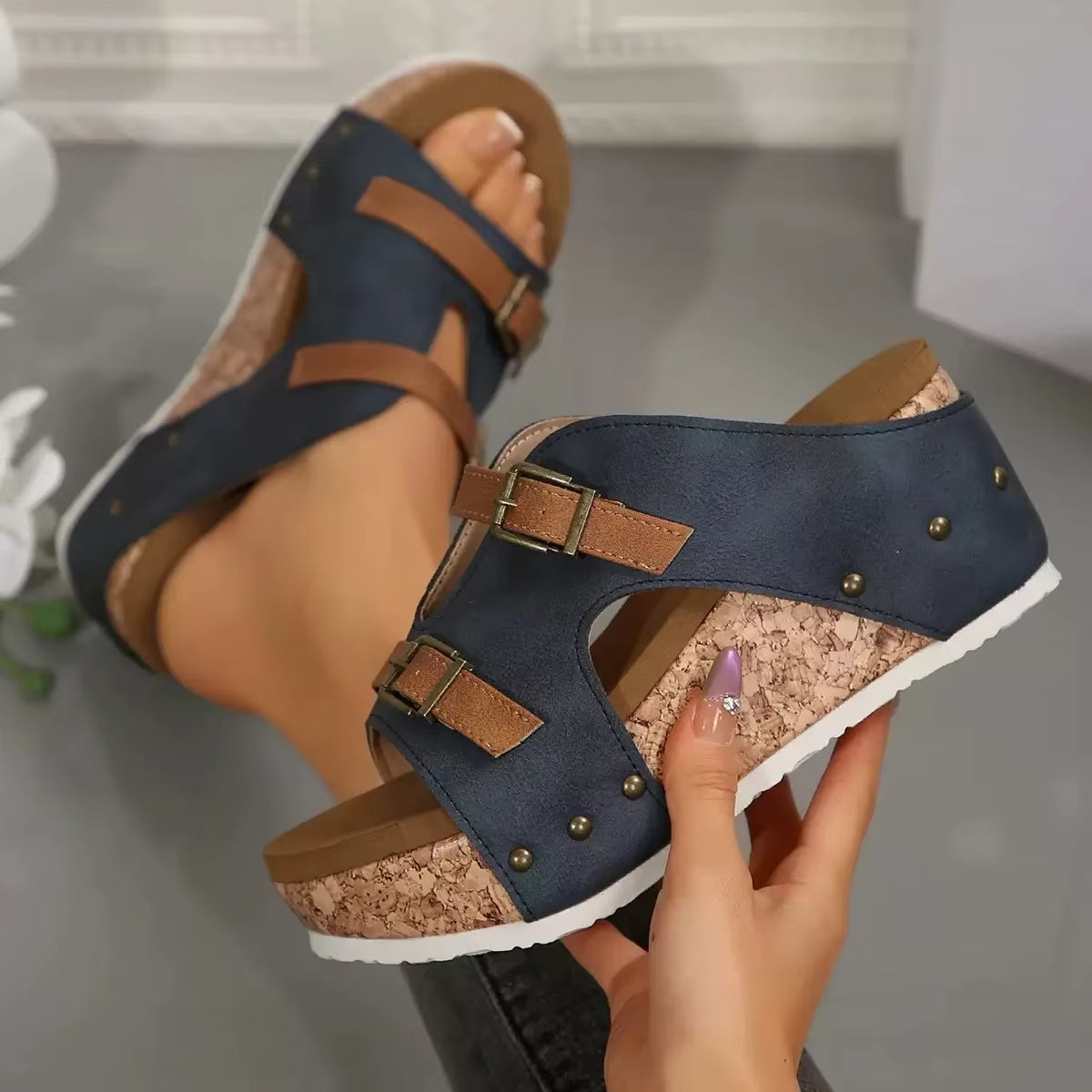 Sandalias Mujer Plataforma Alta Comodas - Vestiria
