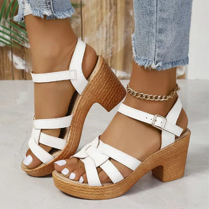 Sandalias Mujer Tacón Alto Correa Ajustable