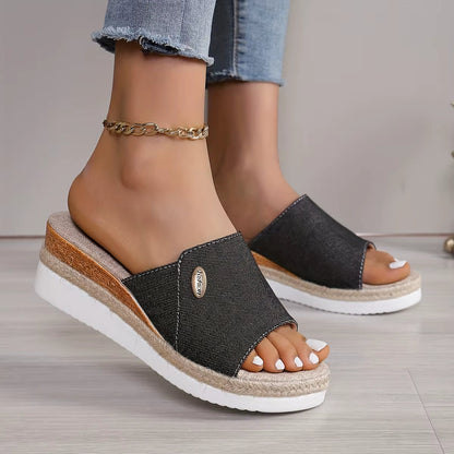 Sandalias Mujer Plataforma Tejidas Naturales