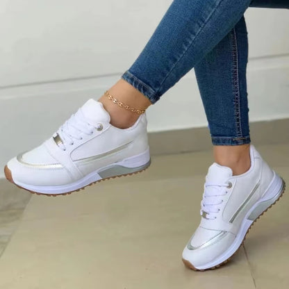 Zapatillas deportivas mujer estilo casual metalizado