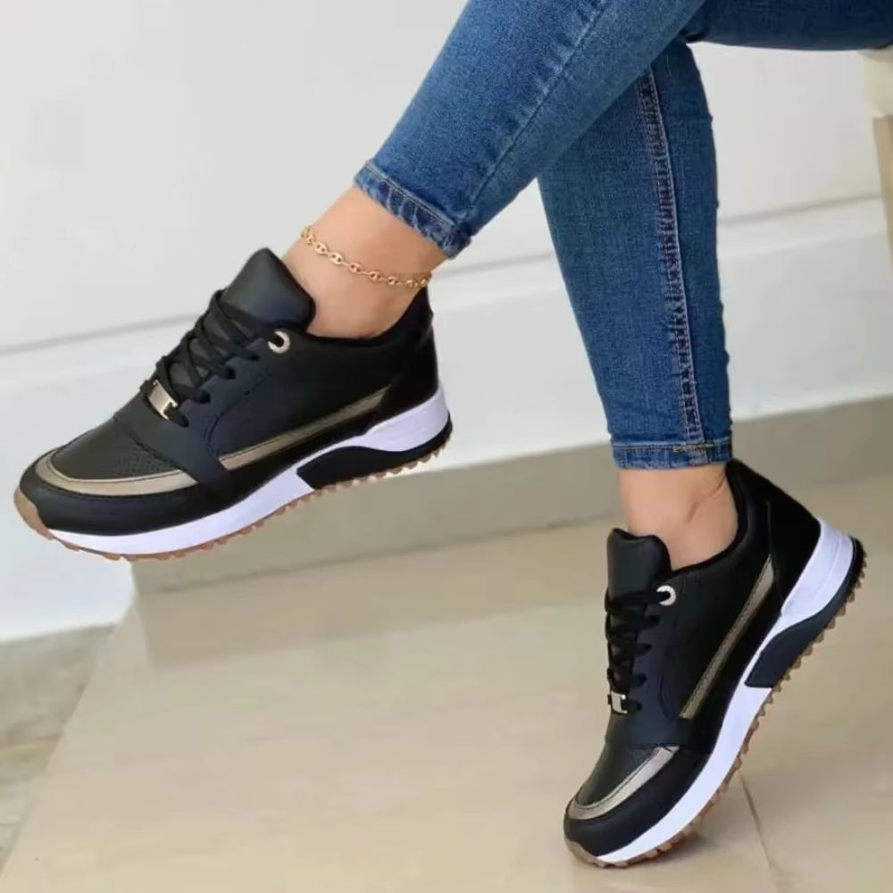 Zapatillas deportivas mujer estilo casual metalizado