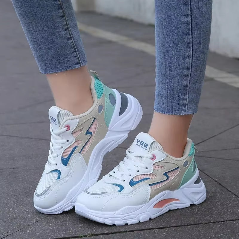 Zapatillas deportivas mujer malla fresca plataforma alta - Vestiria