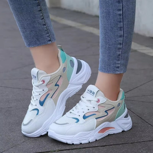 Zapatillas deportivas mujer malla fresca plataforma alta - Vestiria