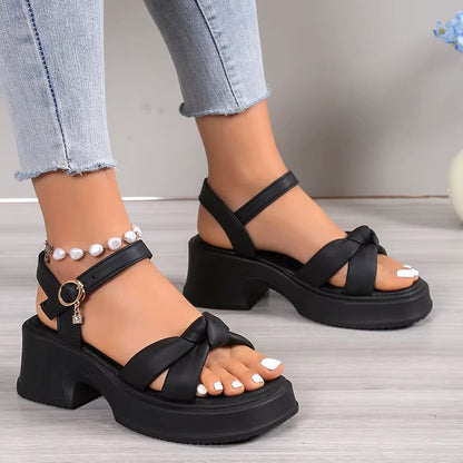 Sandalias Mujer Plataforma Alta Estilo Boho