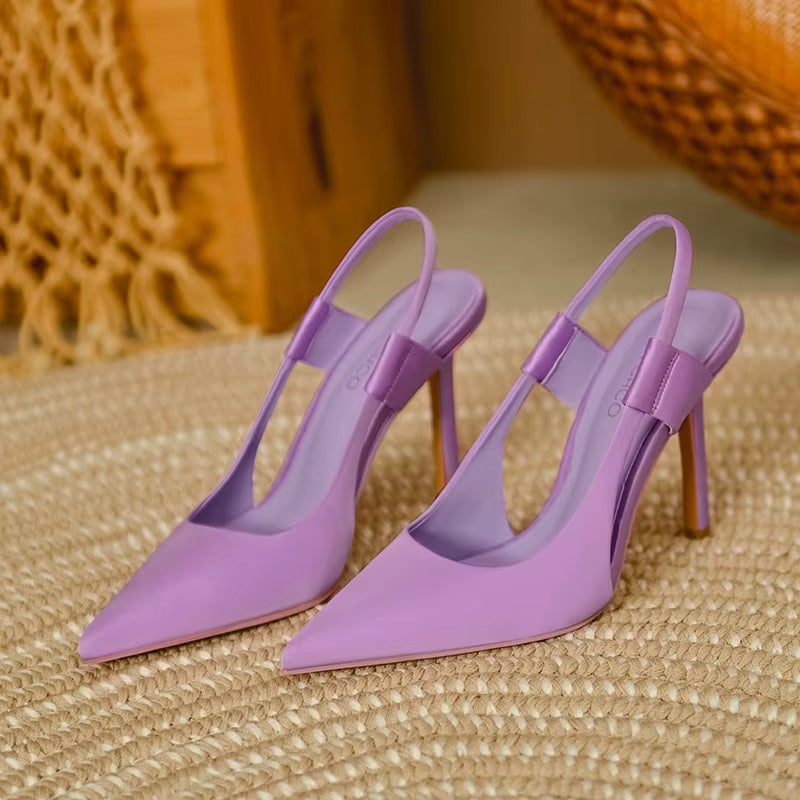 Zapatos de tacón alto para mujer elegantes de punta fina
