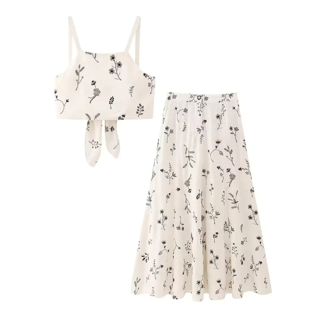 Conjunto 2 piezas Floral Chic Crema - Vestiria