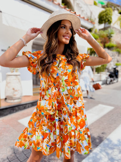 Vestido Flojo Estampado Floral