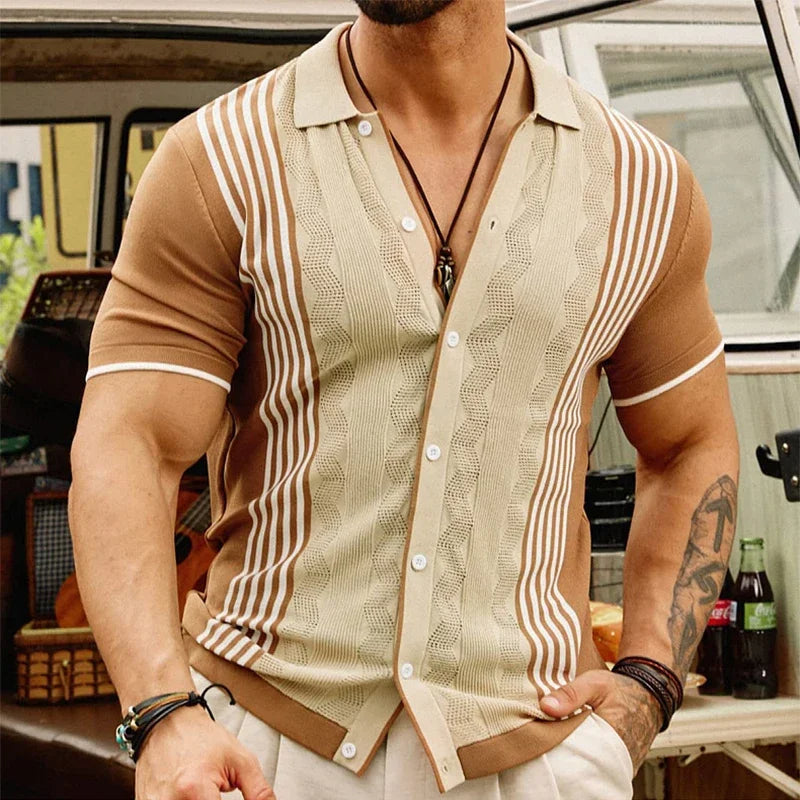 Camisa Hombre Clásica Rayas Estilo Retró - Vestiria